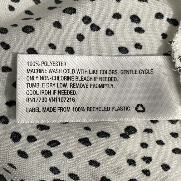 Isabel Maternity Women’s M Black White Roll-Tab Long Sleeve Blouse Back Tie - Picture 14 of 15